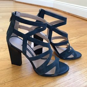French Connection Leather & Suede Caged Heels